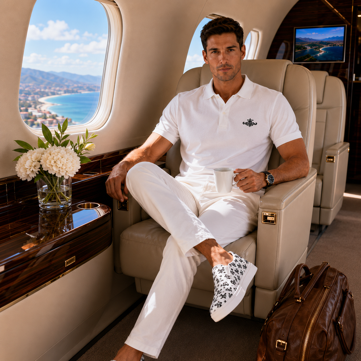 Men’s Lightweight Slip-On Shoes | White With Black Crest