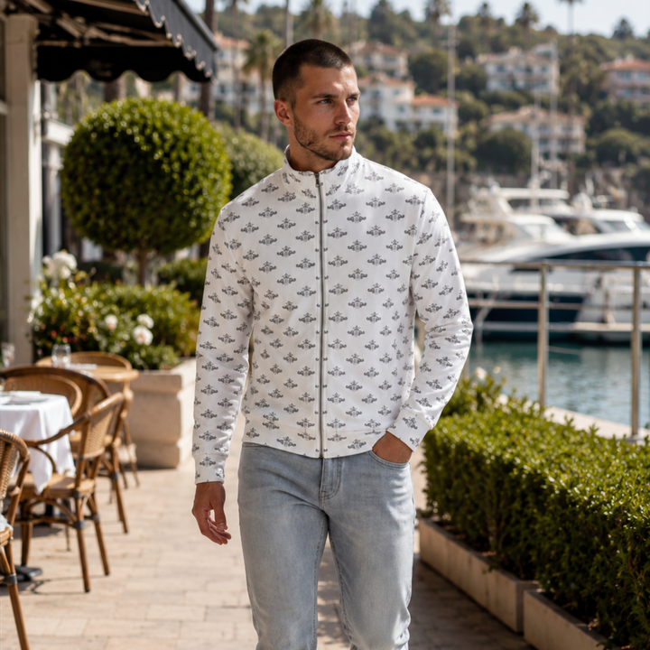 Recycled Track Jacket With Light Grey Crest (Men’s)