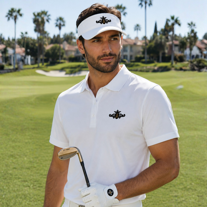 Performance Visor | Embroidered Black Crest with Gold Center