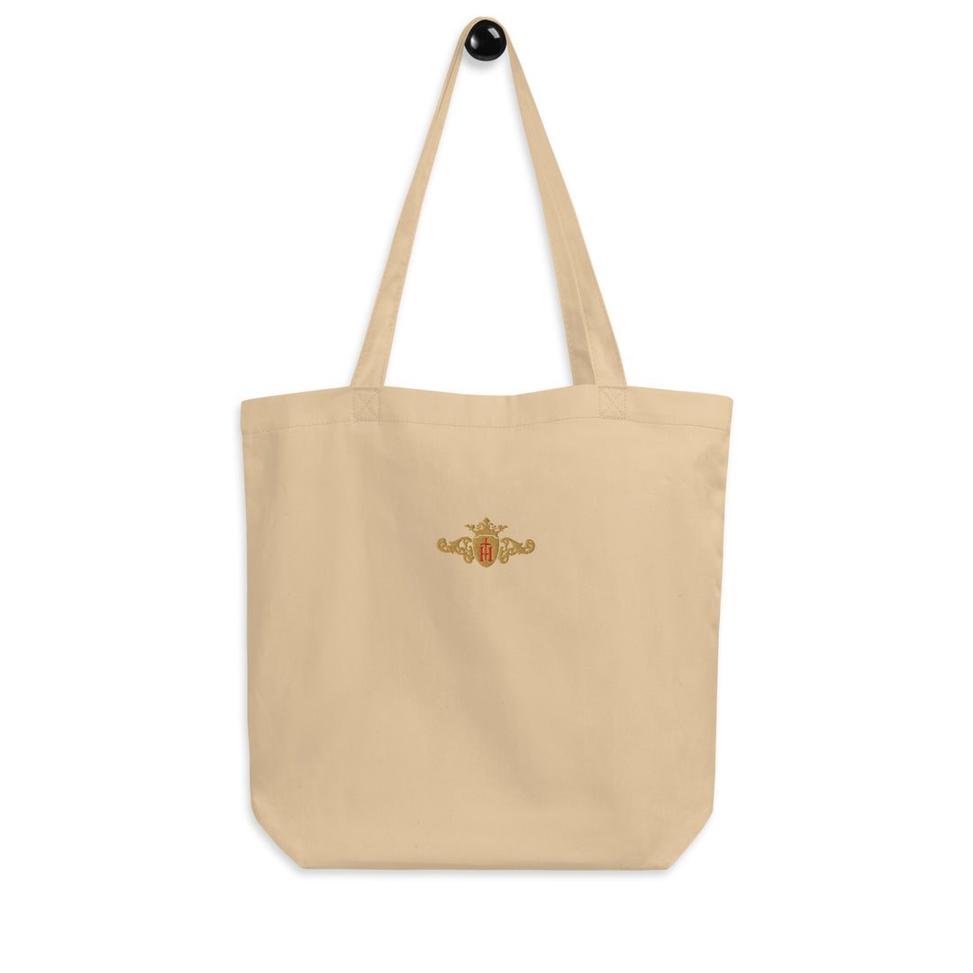Organic Cotton Tote Bag | Gold Crest with Red Center