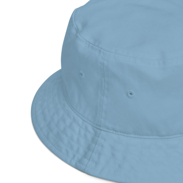 Organic Cotton Bucket Hat | Embroidered Gold Crest With Red Center