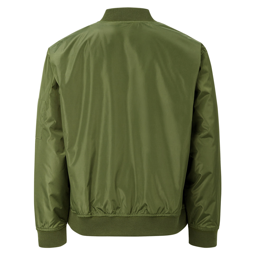 Green bomber jacket on a white background