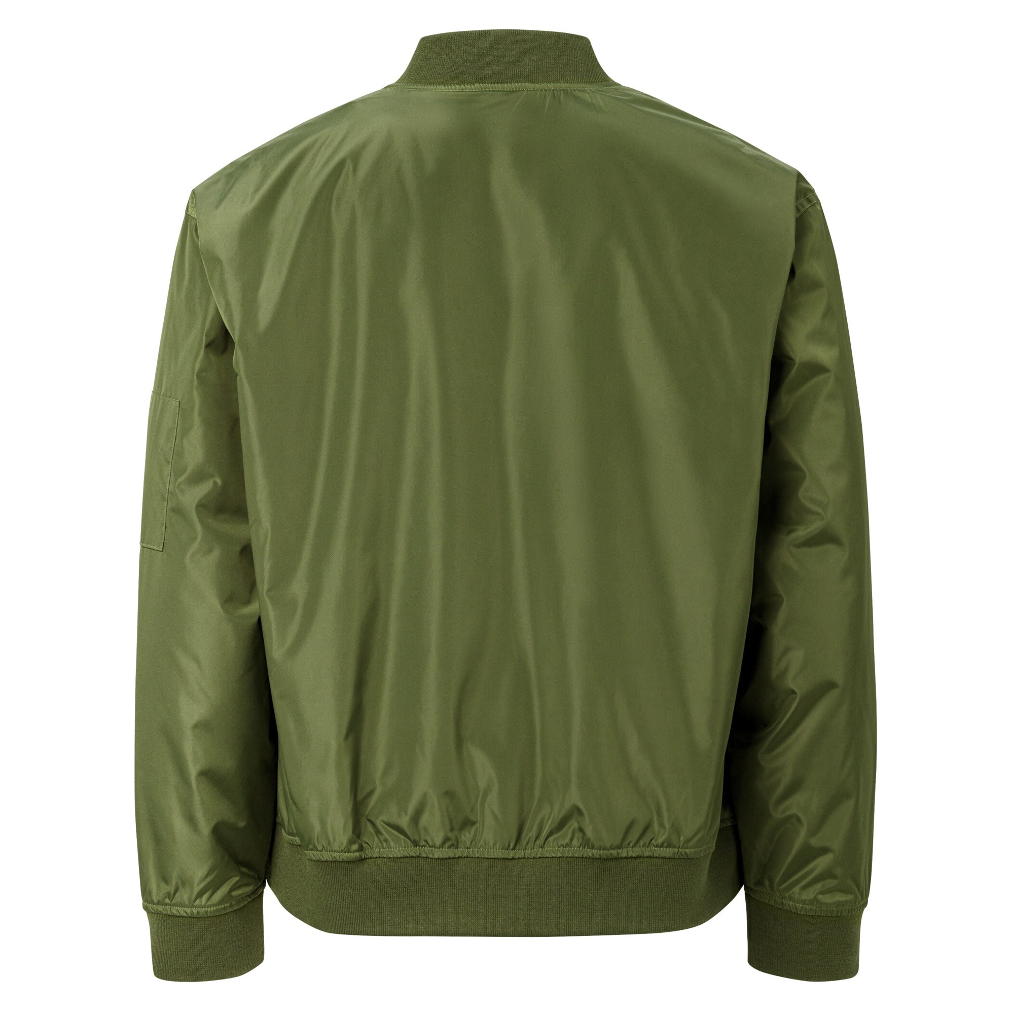 Green bomber jacket on a white background
