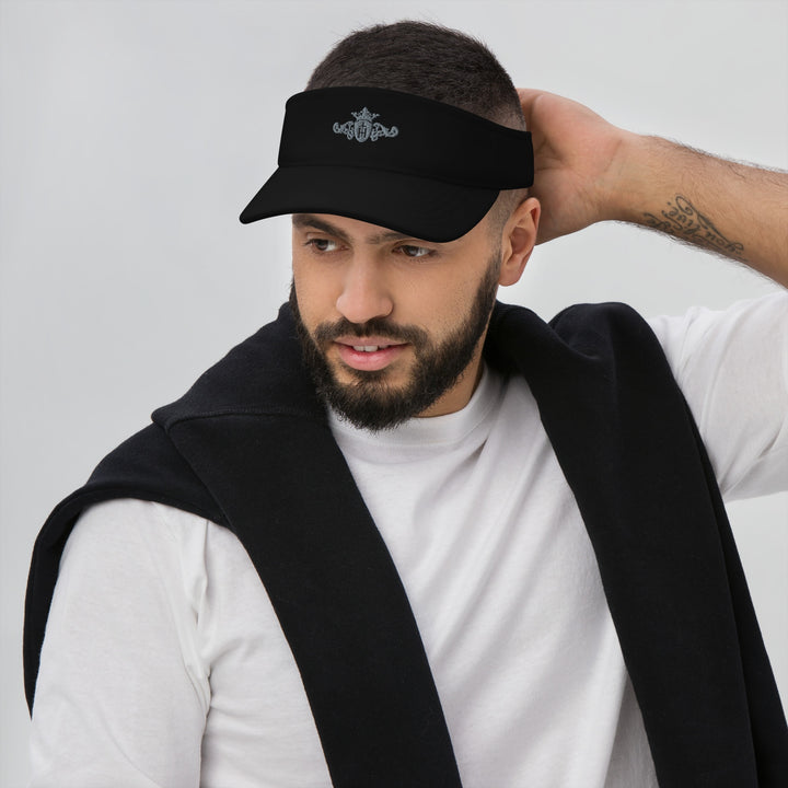 Performance Visor | Embroidered Grey Crest with Black Center