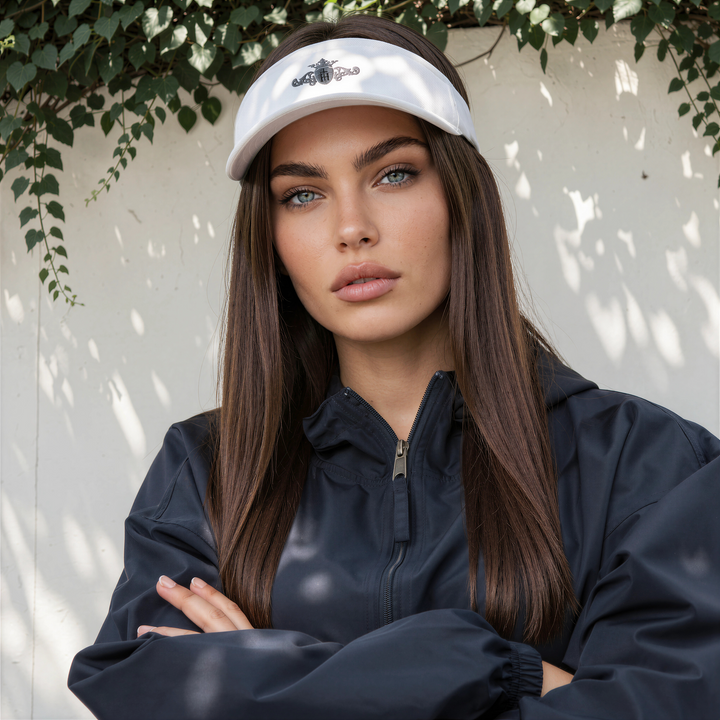 Performance Visor | Embroidered Grey Crest with Black Center