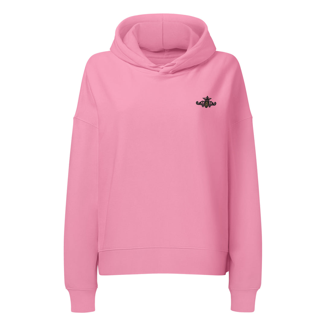Organic Recycled Mid-Weight Hoodie | Embroidered Black Crest With Gold Center
