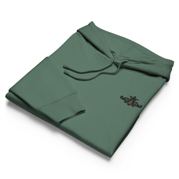 Organic Recycled Mid-Weight Hoodie | Embroidered Black Crest With Gold Center