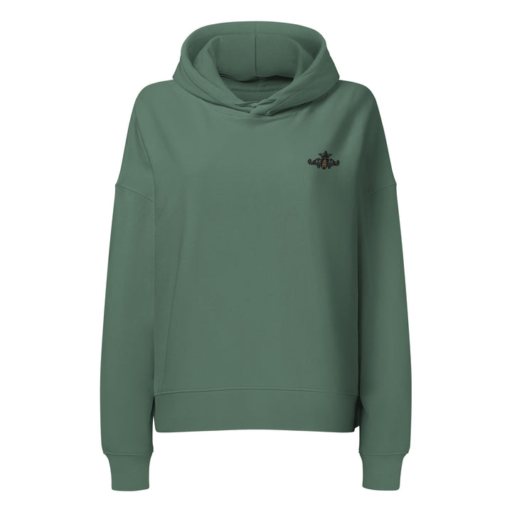 Organic Recycled Mid-Weight Hoodie | Embroidered Black Crest With Gold Center